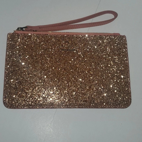 kate spade Handbags - Kate Spade Rose Gold Glitter Clutch